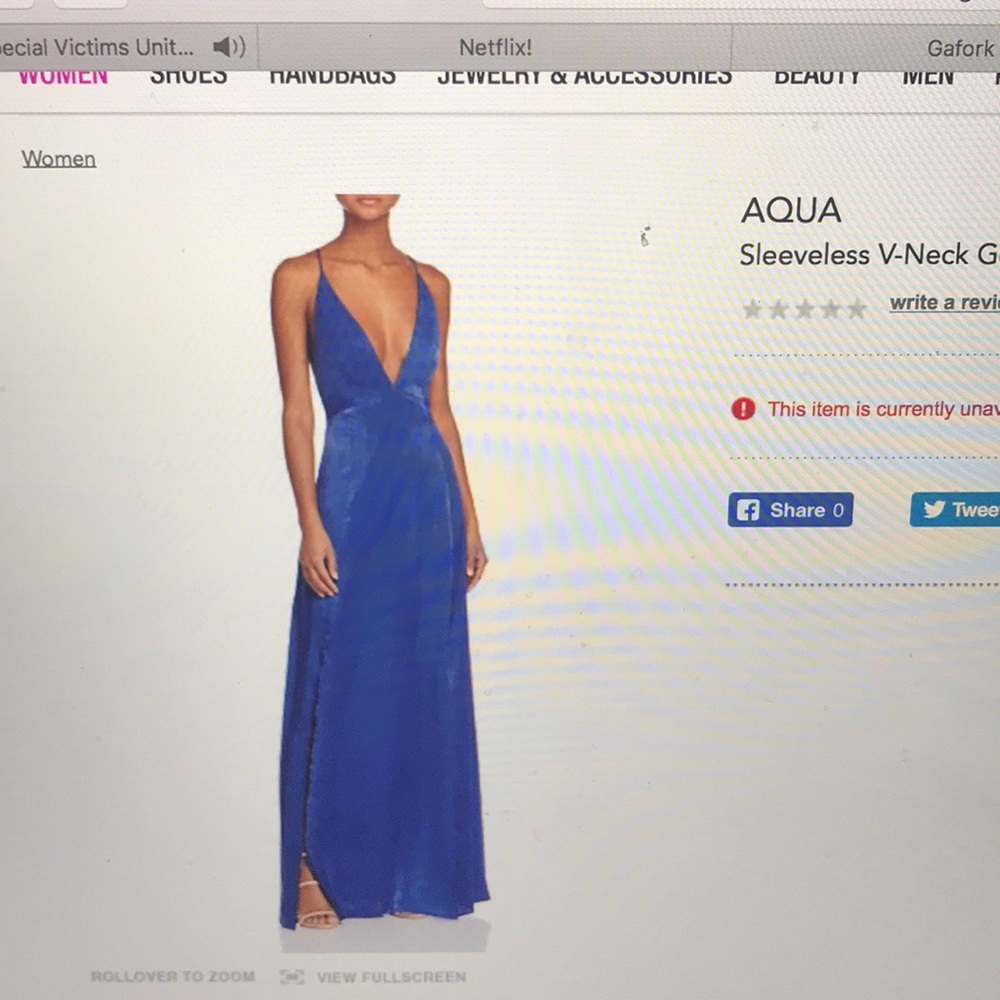 AQUA sleeveless gown